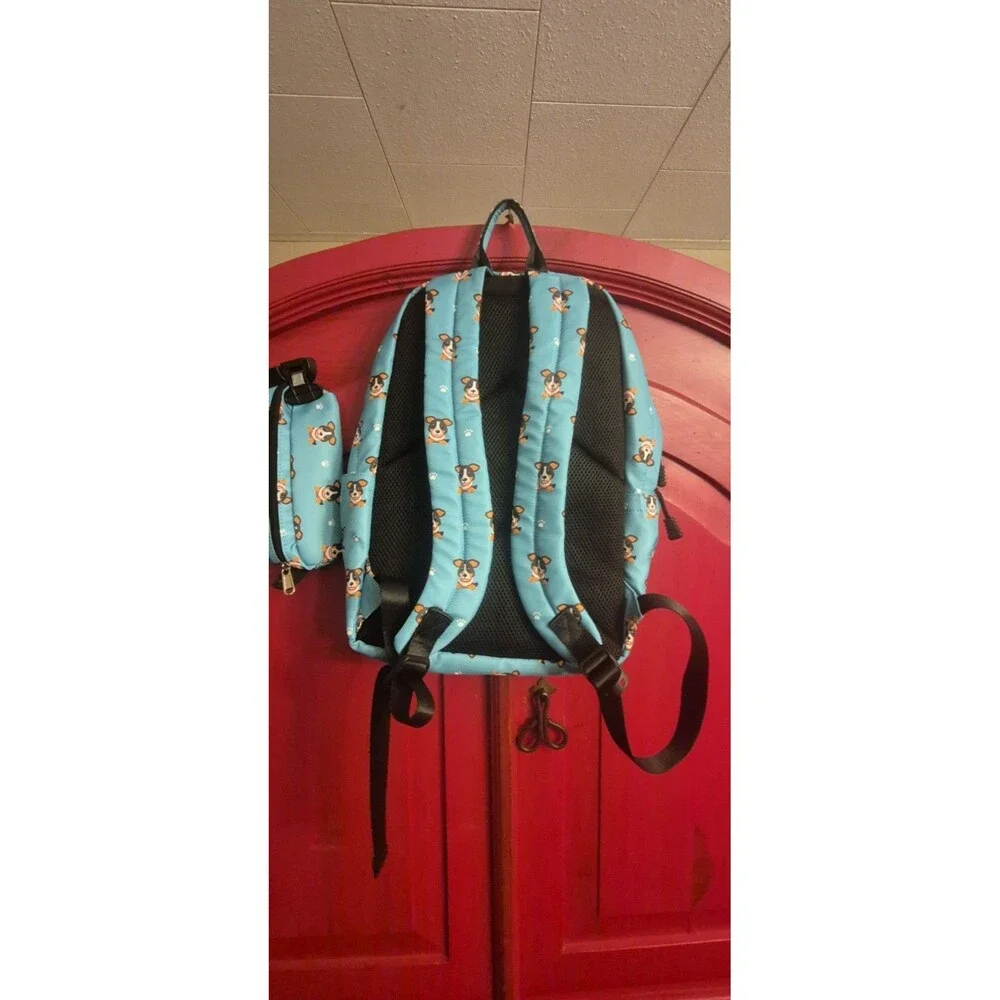 Abshoo 3 Pc Backpack Set Blue Dog Puppy School Bag Lunch Box Pencil Case EUC